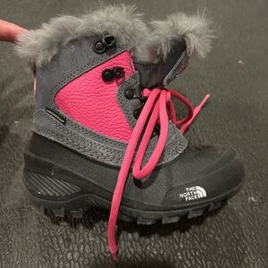 The North Face Kids' Pink and Gray Winter Boots